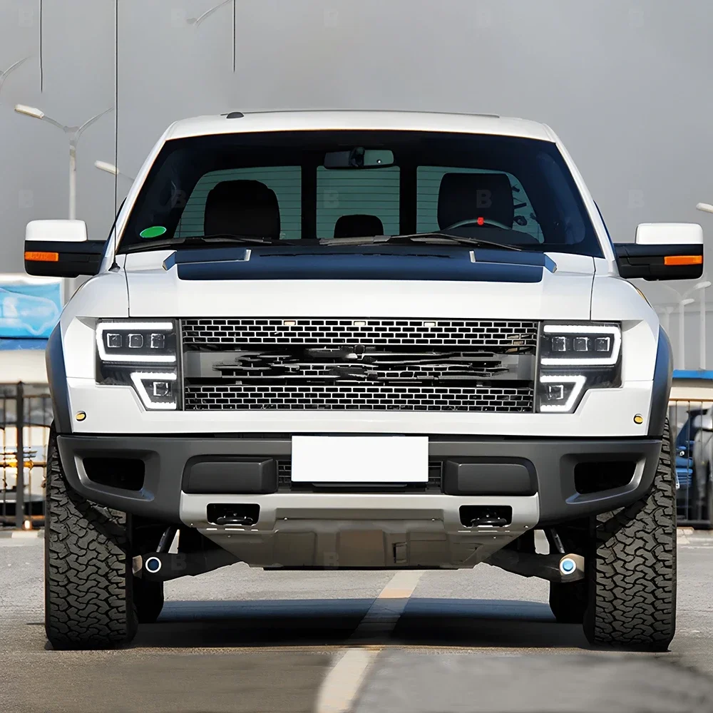 

Для Ford Raptor F150 2009-2014: Светодиодные передние фары в сборе, обновленные, с динамическими четырьмя линзами-проекторами, аксессуары для автофар