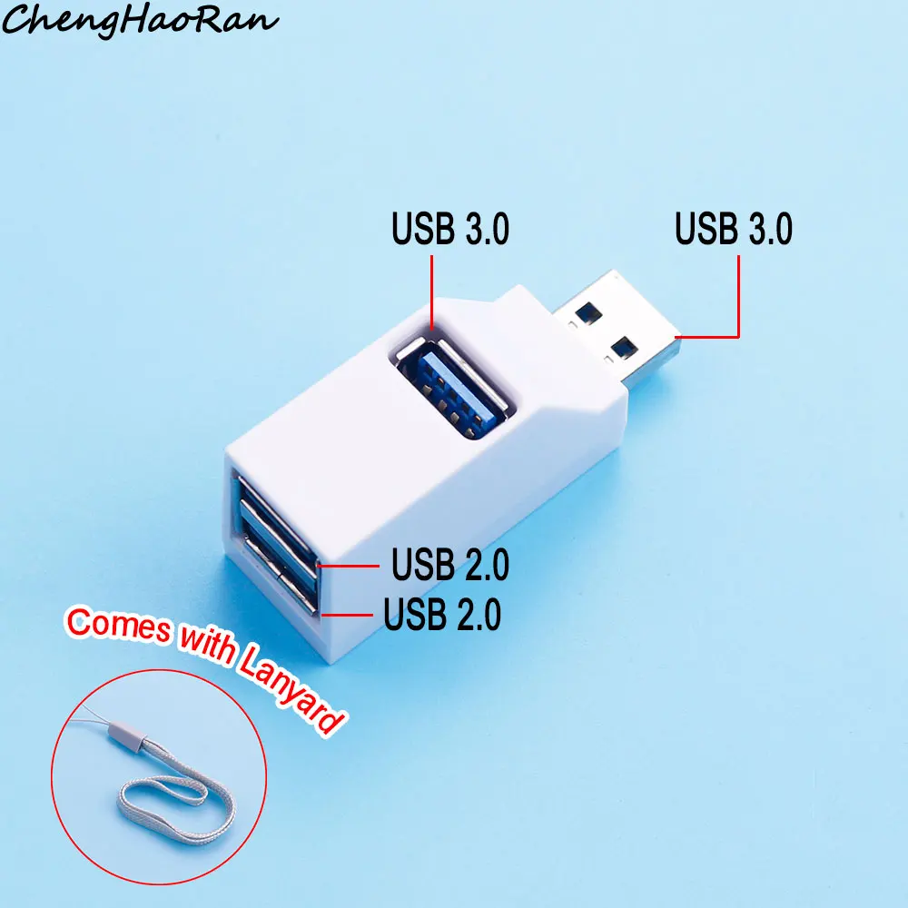 1 Stück USB 2.0 3.0 Hub mit 3 Anschlüssen, Tragbarer Schneller Datenübertragungs-USB-Verteiler für Computer und Laptop, Dockingstation 2.0 3.0 Hub-Adapter – Detail 10