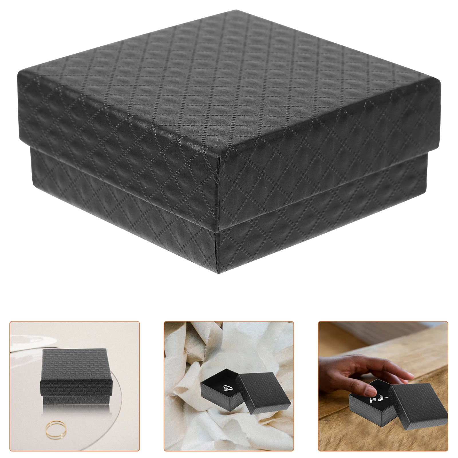 

10 шт. красные шкатулки для драгоценностей с ромбовидным узором для колец, ожерелий, сережек, легкая тканевая упаковка для хранения, подарочная упаковка