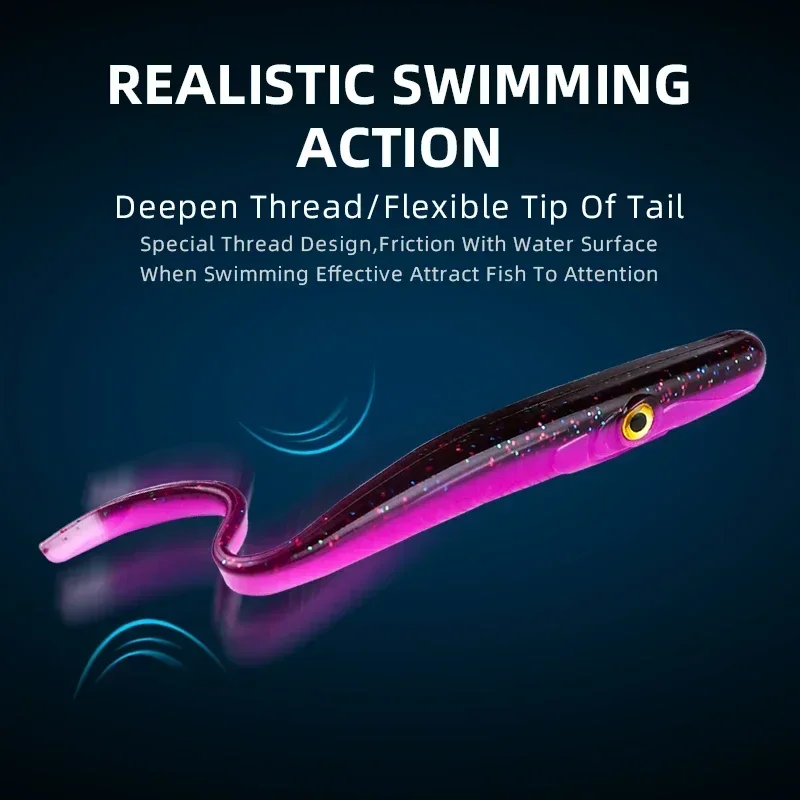 طعوم سباحة من السيليكون الناعم لسمك البحر ، طُعم صناعي ، حلاقة دودة ، راصعة ريس ، سبيكة مجنونة ، ثعبان البحر ، طُعم سمكة الإبر ، 18 ، 3 ، حقيبة ، #5