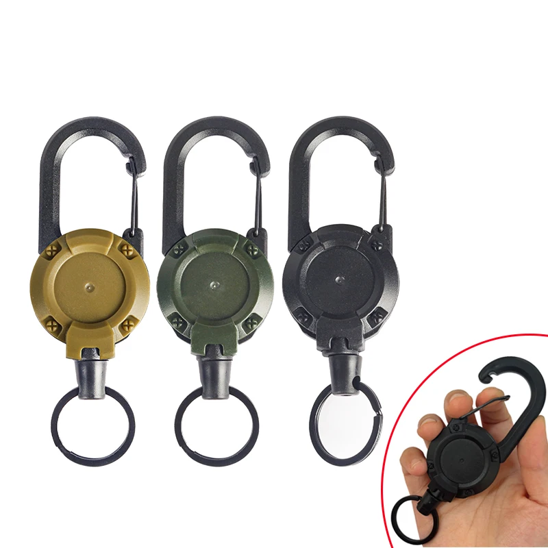 Portable Multifunctional Retractable Outdoor Key Chains Anti Theft High Resilience Plastic Material Easy Pull Climbing Buckles