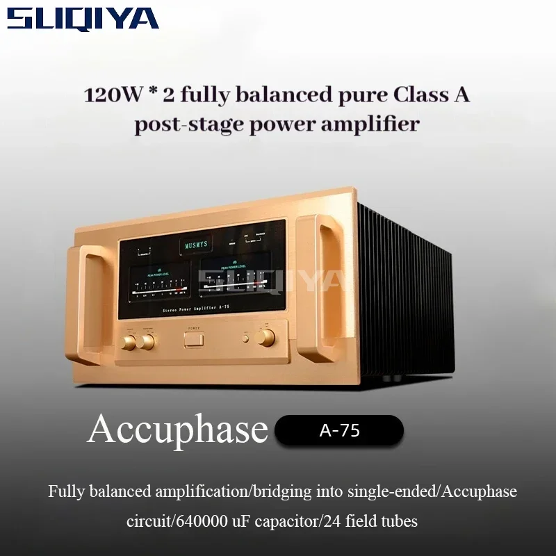 

SUQIYA-Reference Accuphase A-75, высококачественный усилитель чистого класса A, Hi-Fi сбалансированный усилитель, защита домашнего аудиодинамика, 120 Вт