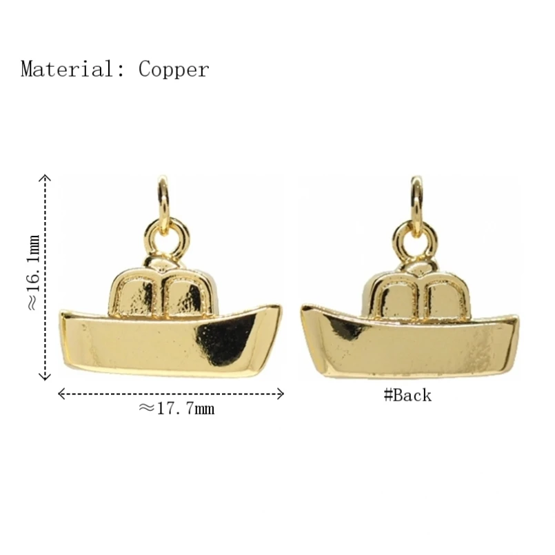 

2Pcs Gold Color Charms Pendant Ship Copper Approx 17.7x16.1mm Jewelry Special Gift For Women