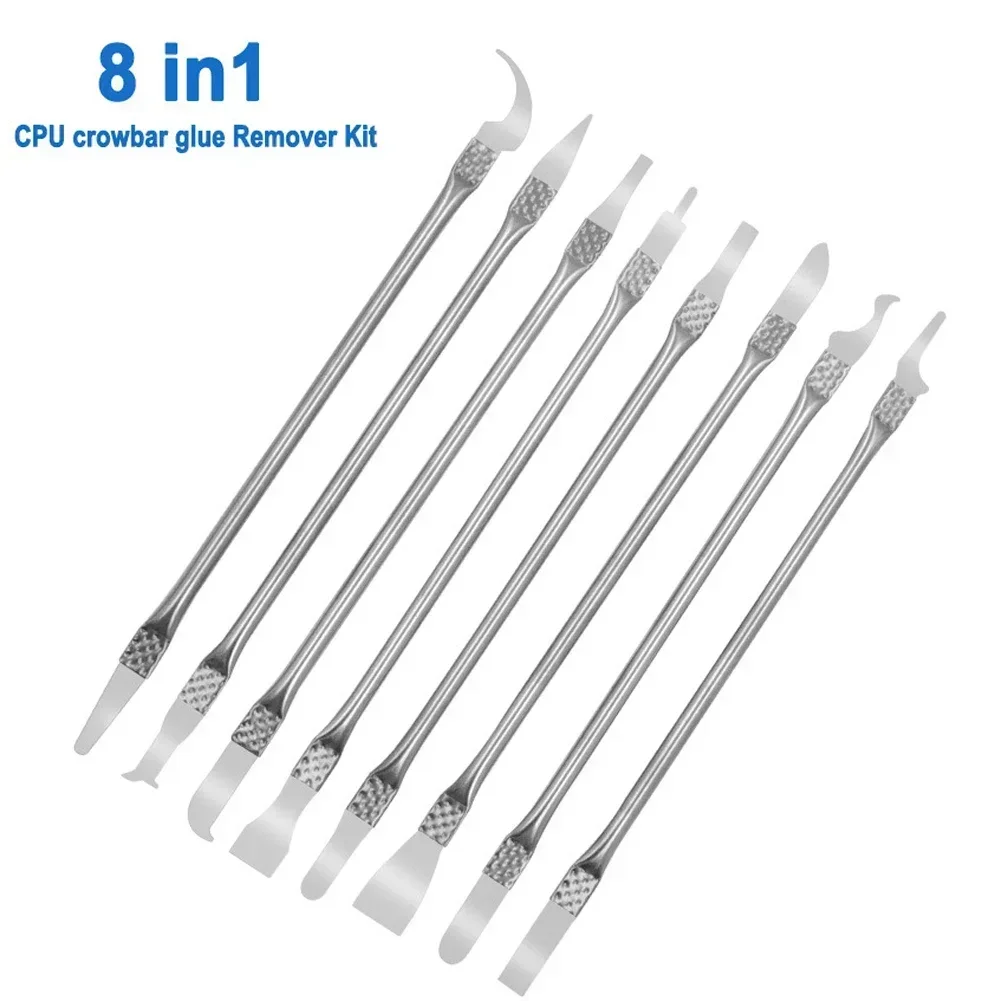 8PcsPhone Repair Tools Kit Disassembly Blades Pry Opening Tool Metal Crowbar Kit For Repairing Computer Phone CPU IC Chip Hand