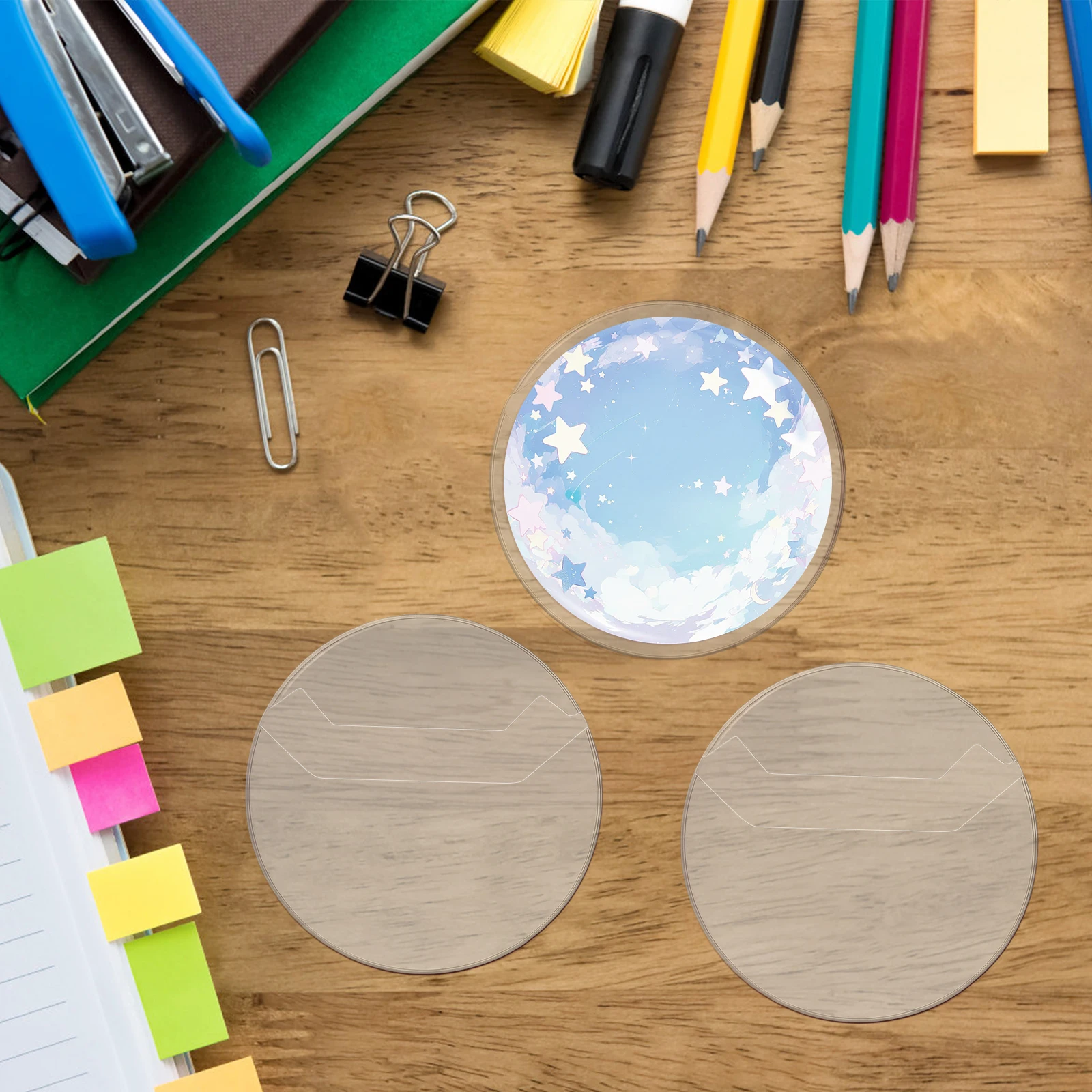 

20pcs Protective Case Transparent Badge Holder Clear Sleeve Round Cover Anti-scratch Portable Convenient for Medallions