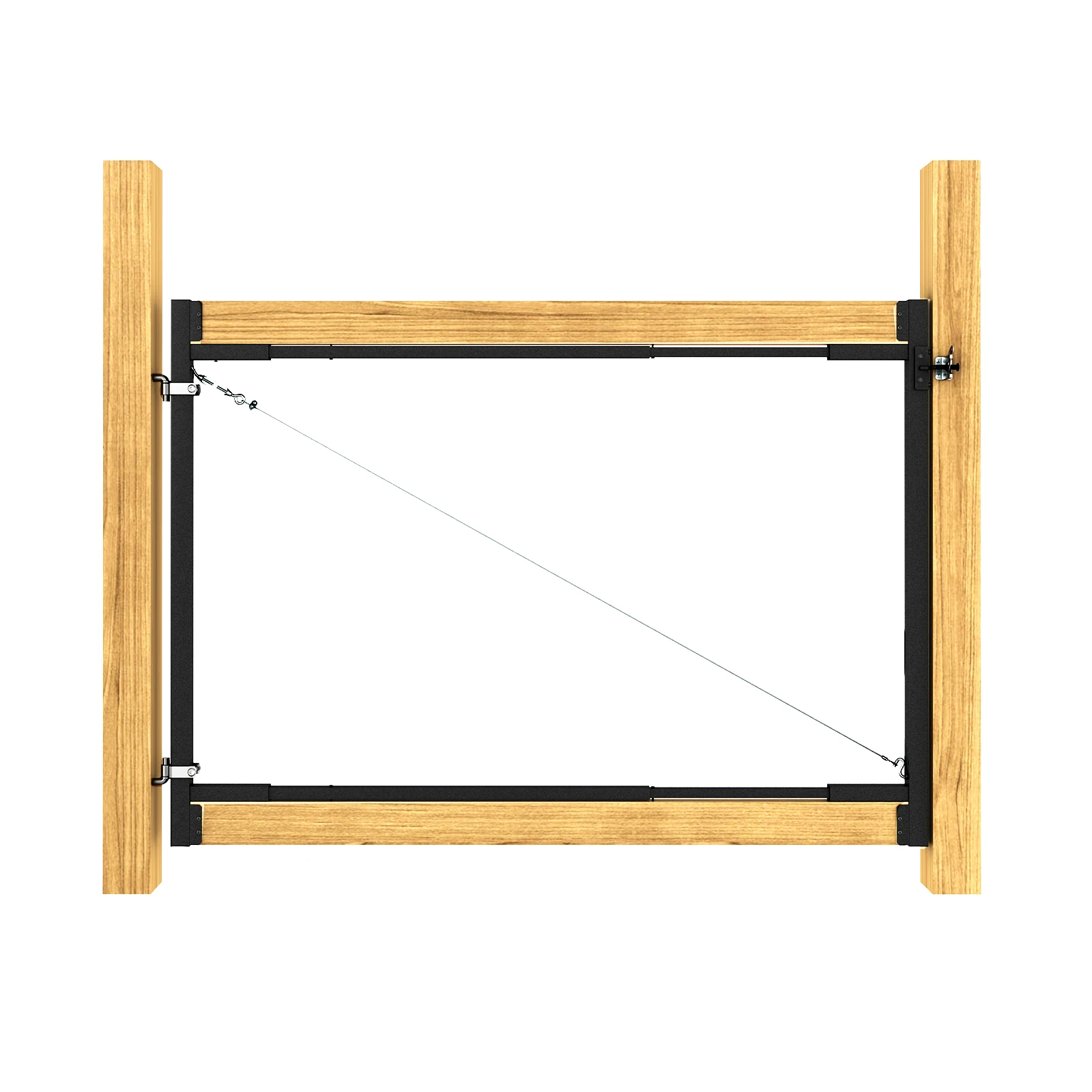 

DIYHD Adjustable Full Frame Anti-Sag Gate Kit for 2x4 Lumber, Heavy Duty Powder-Coated Steel Hardware, Fits 33"-62" Wide, 3'-4'