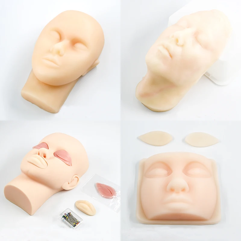 

Soft Silicone Head Mold Teaching Facial Injection Model Micro-Line Sculpting Double Eyelid Practice