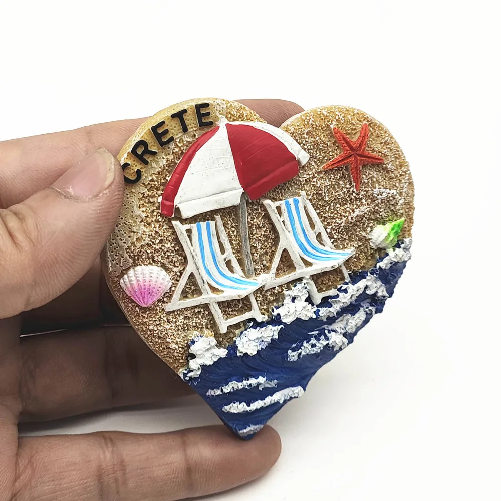 أوروبا اليونان كريت المناظر البحرية الراتنج ثلاثية الأبعاد مغناطيس الثلاجة السياحة تذكارية الثلاجة ملصق الحرف اليدوية هدية