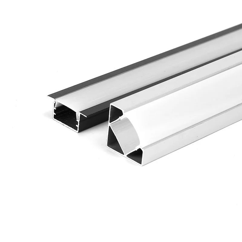 

U/v/w Shape Black Led Aluminum Profile Channel Milky Diffuser Linear Lamp Embedded Ceiling Wall Decor Cabinet Bar Strip Light