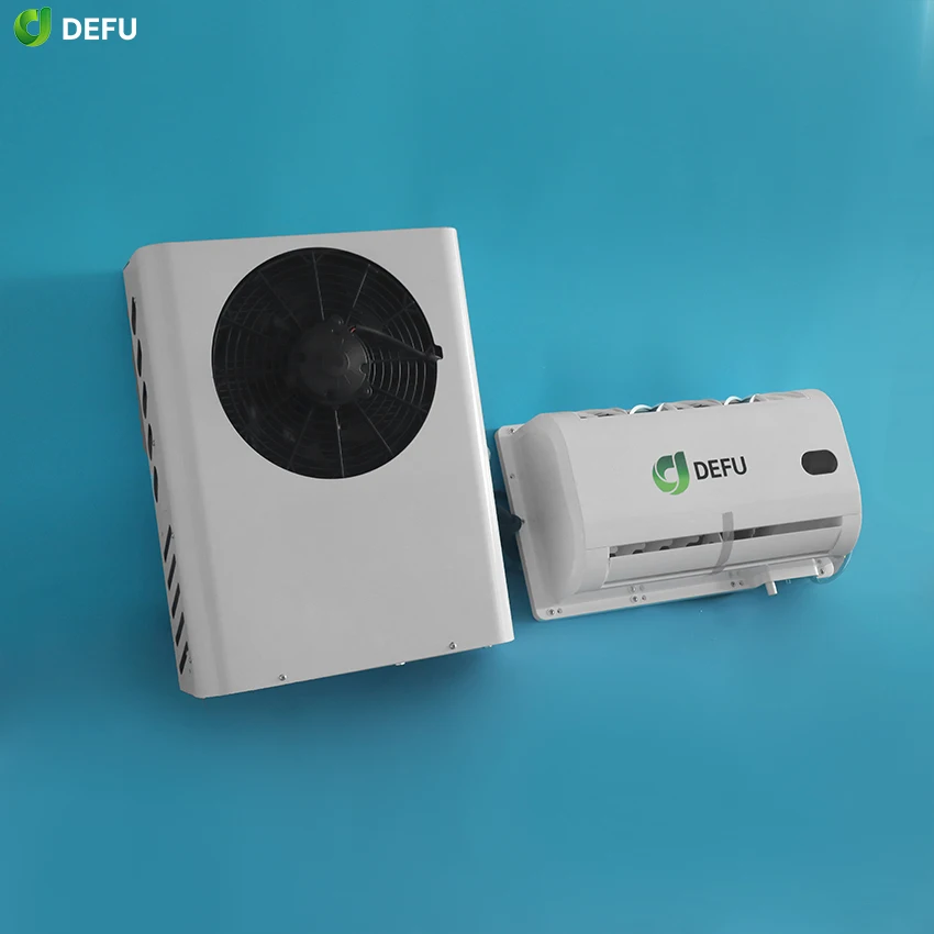 سبليت سيارة كهربائية فان تيار مستمر 12 فولت وحدة التيار المتناوب وقوف السيارات مكيف الهواء 24 فولت تكييف الهواء 12 فولت لشاحنة تخييم