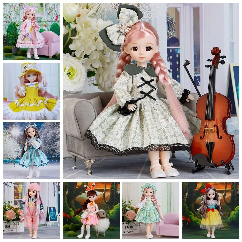 

Mini Dolls with Clothes BJD Doll Dress Up 1/6 BJD Removable Joints Doll Colorful 30cm Children Toys