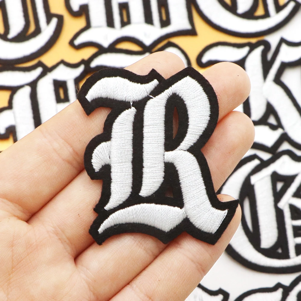 1PC 5CM Gothic Alphabet A To Z Iron On Sew On Embroidered Letters Patch For Clothing Hats Shoes Backpacks Decor Easy To Apply