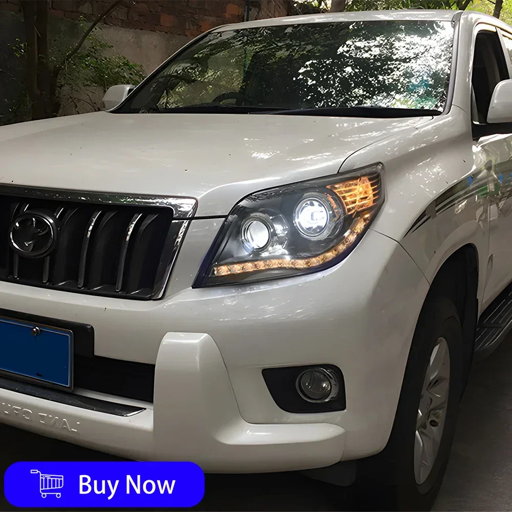 

For Toyota Prado 2010-2013 Auto Headlight Assembly LED Car Front lamp Upgrade Angel Eyes Design Dual Projector Lens Accessories