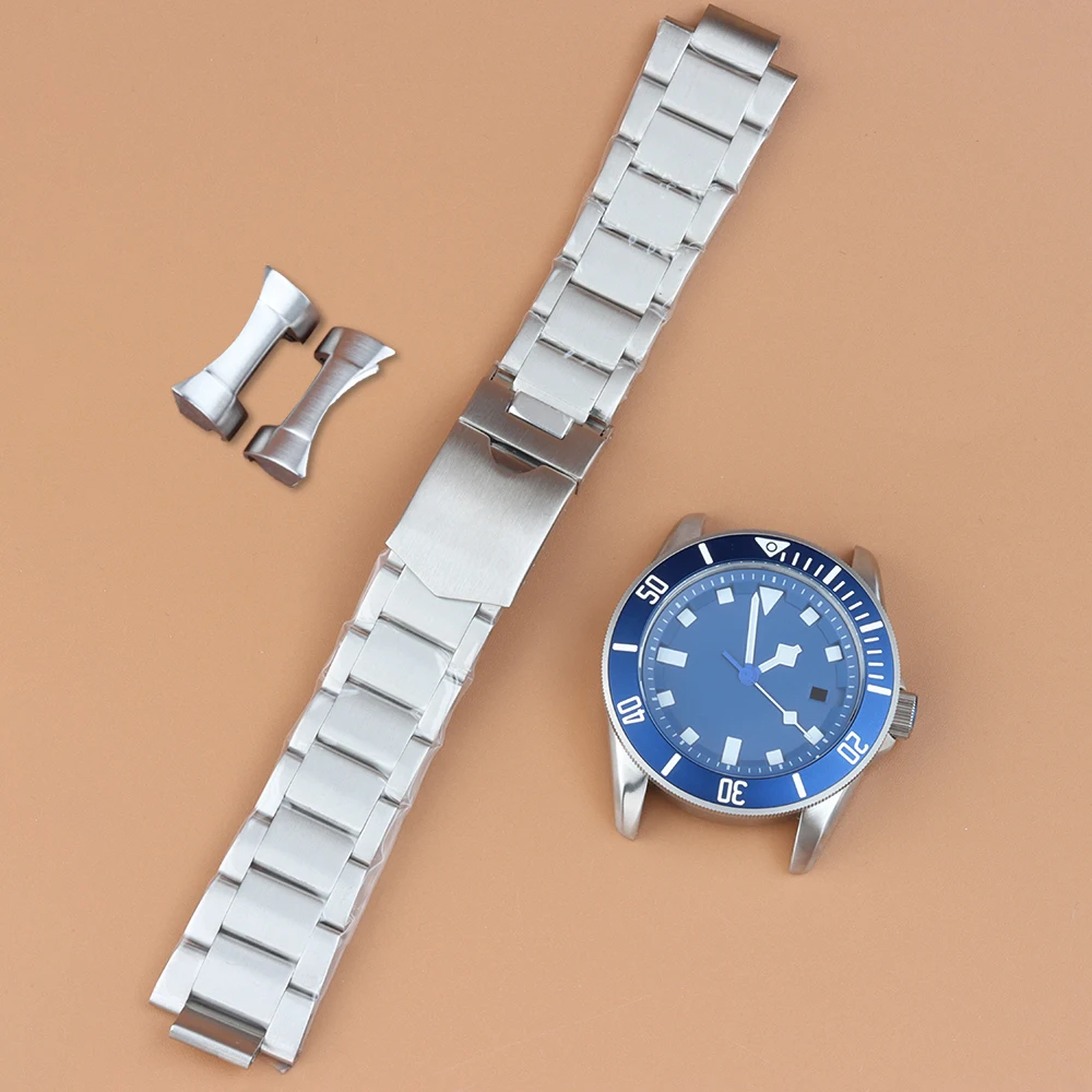 

Black Dial Case 42.5mm Diving Men's Watch Case Dial and Hands Ice Blue Luminous For Miyota 8215 Movement Pelagos Watch Case