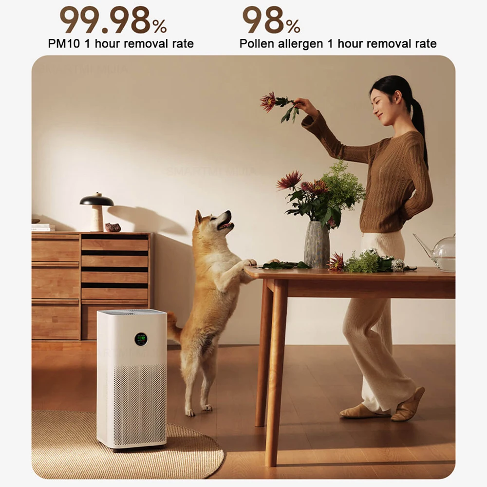 جهاز تنقية الهواء XIAOMI MIJIA 5، للحساسية المنزلية وشعر الحيوانات الأليفة في غرفة النوم، يغطي ما يصل إلى 28-48 ㎡ ، نسخة CN مع محول، للفيروسات والغبار
