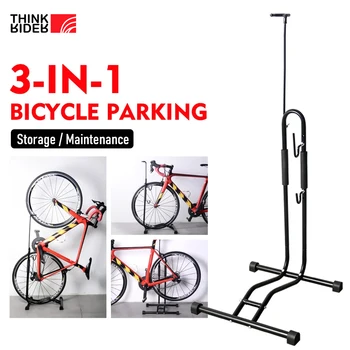 MTB용 수직 자전거 스탠드, 자전거 바닥 주차 랙, 자전거 실내 차고 보관, 꾸준한 휠 거치대 수리 거치대 랙, 3 in 1 
