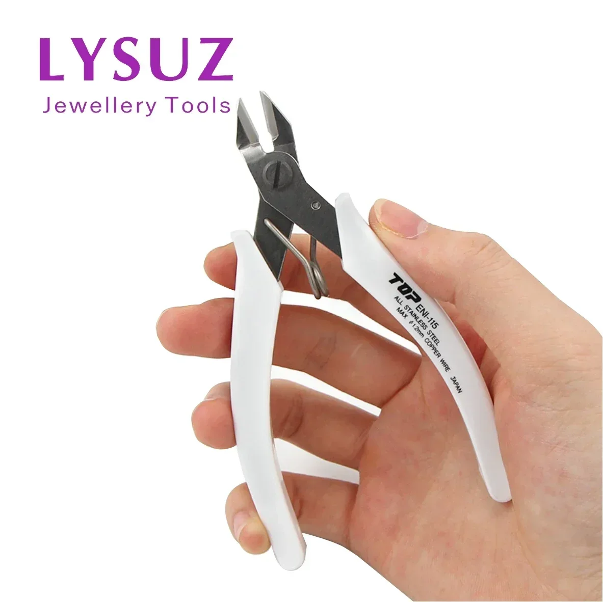 Japan TOP ENI-115 Micro Diagonal Side Nippers for Gold Silver Copper Jewelry Wire Precision Cutters Processing