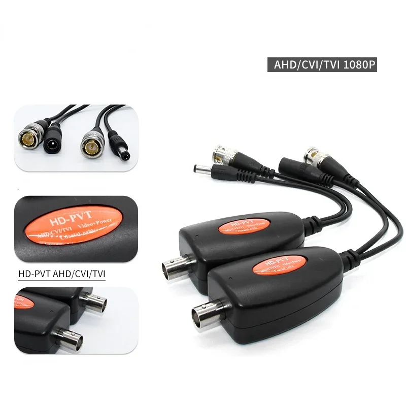 

1-канальная коаксиальная система питания для камер видеонаблюдения Ahd/Cvi/Tvi Video + блок питания Коаксиальный HD-видеопередатчик до 400M HD-PV