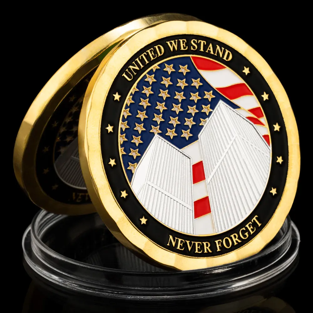 Never Forget US 9/11 World Trade Center Towers United We Stand Peace Coin Honoring The Memory of The Those We Lost Coins