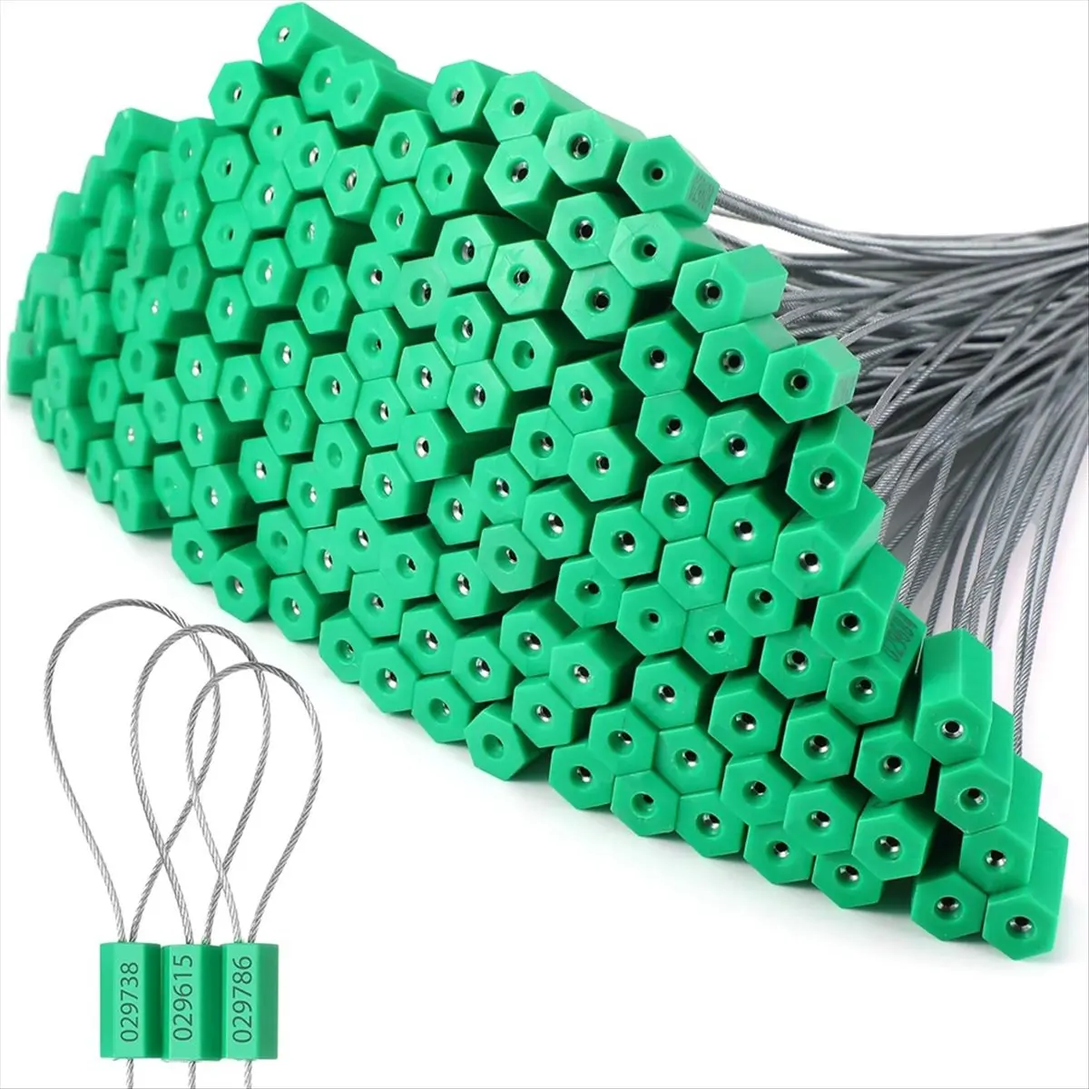 A78I 100 Pcs Steel Security Cable Seals 11.8 Inch Numbered Anti Tamper Shipping Seal Disposable Self Locking Numbered Tag B