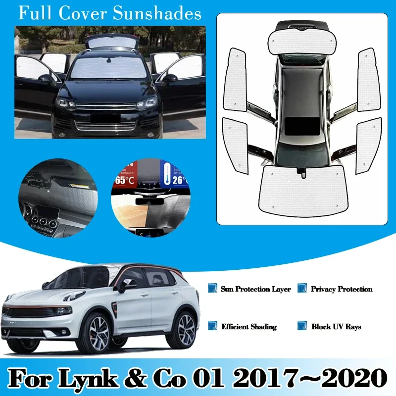 

Car Full Anti-UV Sun Visors For Lynk & Co 01 CX11 2017 2018 2019 2020 Car Parasol Window Windshield Sunshades Covers Accessories