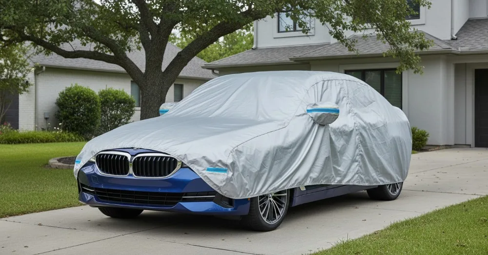 

Waterproof All-Weather Car Cover with Zipper and Lining for Sedan Models, Windproof Design for Outdoor Protection