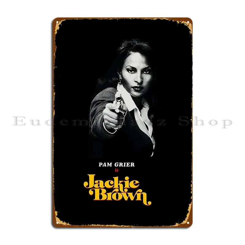Pam Grier Jackie Brown 70s Tshirt Metal Plaque Poster Vintage Design Design Design Wall Mural Tin Sign Poster