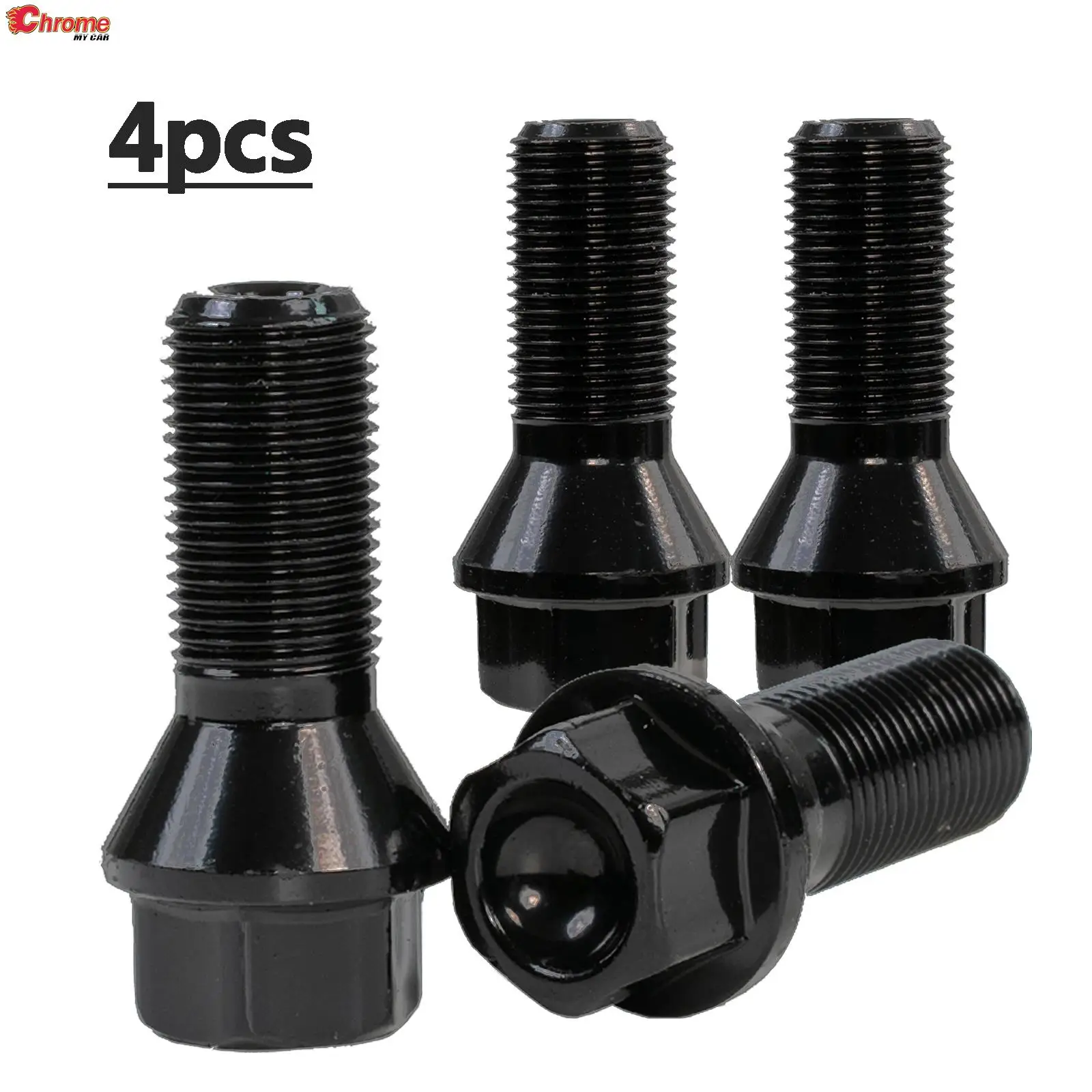 4x Car Wheel Locking Bolts 36136781151 Black Steel Truck Parts For BMW Mini R50 2/4/5/6/7 Series X1 X3 X5 X6 E71 F20 F25 528i