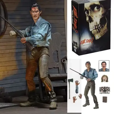 NECA Figure Evil Dead 2 Dead by Dawn Figure Ash Eligos Figurine de terreur classique Halloween Horreur Cadeau Collection Modèle Jouet Présent