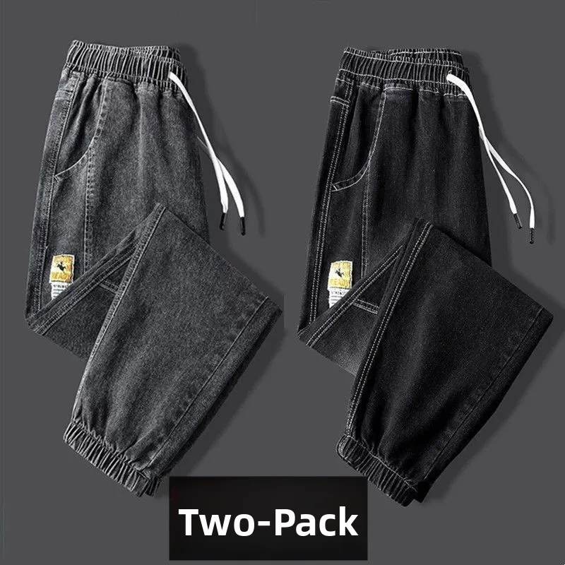 High-End Men's Jeans for Work Loose Fit Wear-Resistant Spring Autumn Construction Site Car Repair Casual Cotton Denim Pants