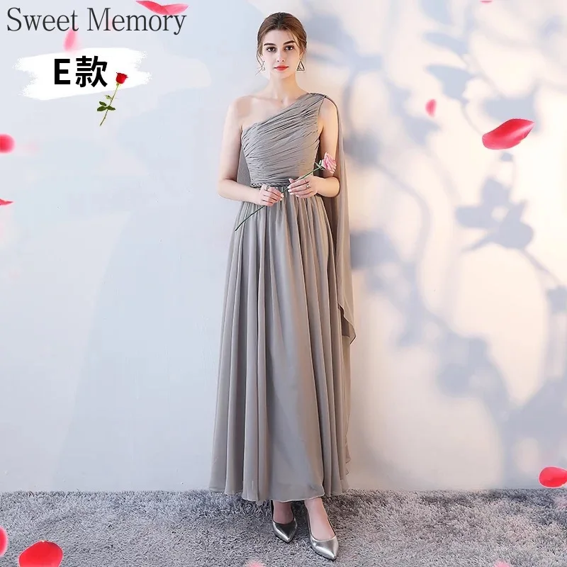 Customize Sweet Memory Chiffon Grey Bridesmaid Dresses Girls Lady Female Robe Elegant Dress Women for Wedding Party Gown