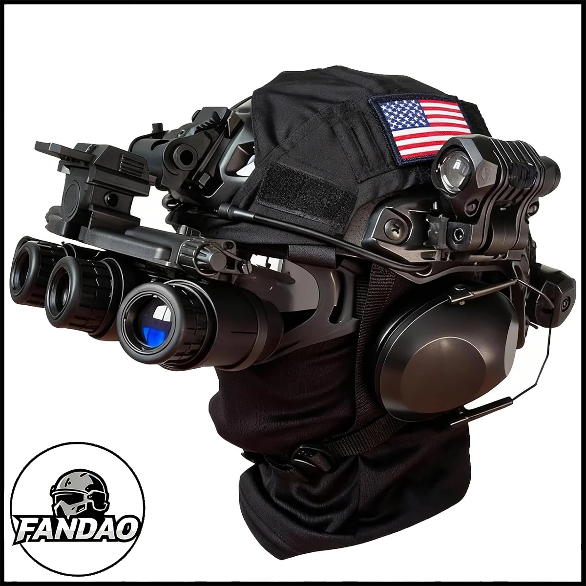 Tactical Military Helmet Set Airsoft Shooting Protective Equipment with Balaclava Noise-canceling Earmuffs NVG Model, Goggles
