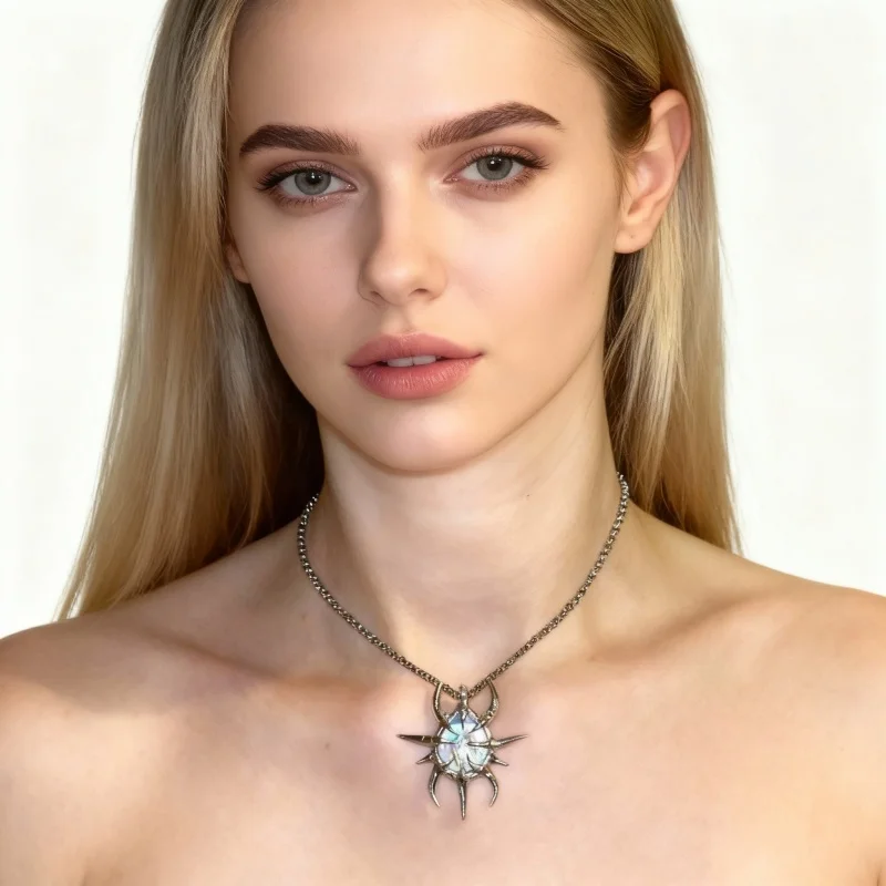 Brutalist Y2k Stainless Steel Necklace Organic Claws Circle Round Lead-free Soldered Freshwater Pearl Stainless Steel Jewelry