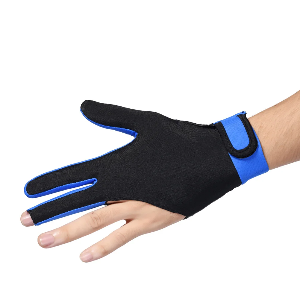 1Pcs Three-Finger Billiard Glove Left Hand Size M Elastic Wrist Non-Slip Silicone for Smooth Billiards 3 Finger Billiards Glove