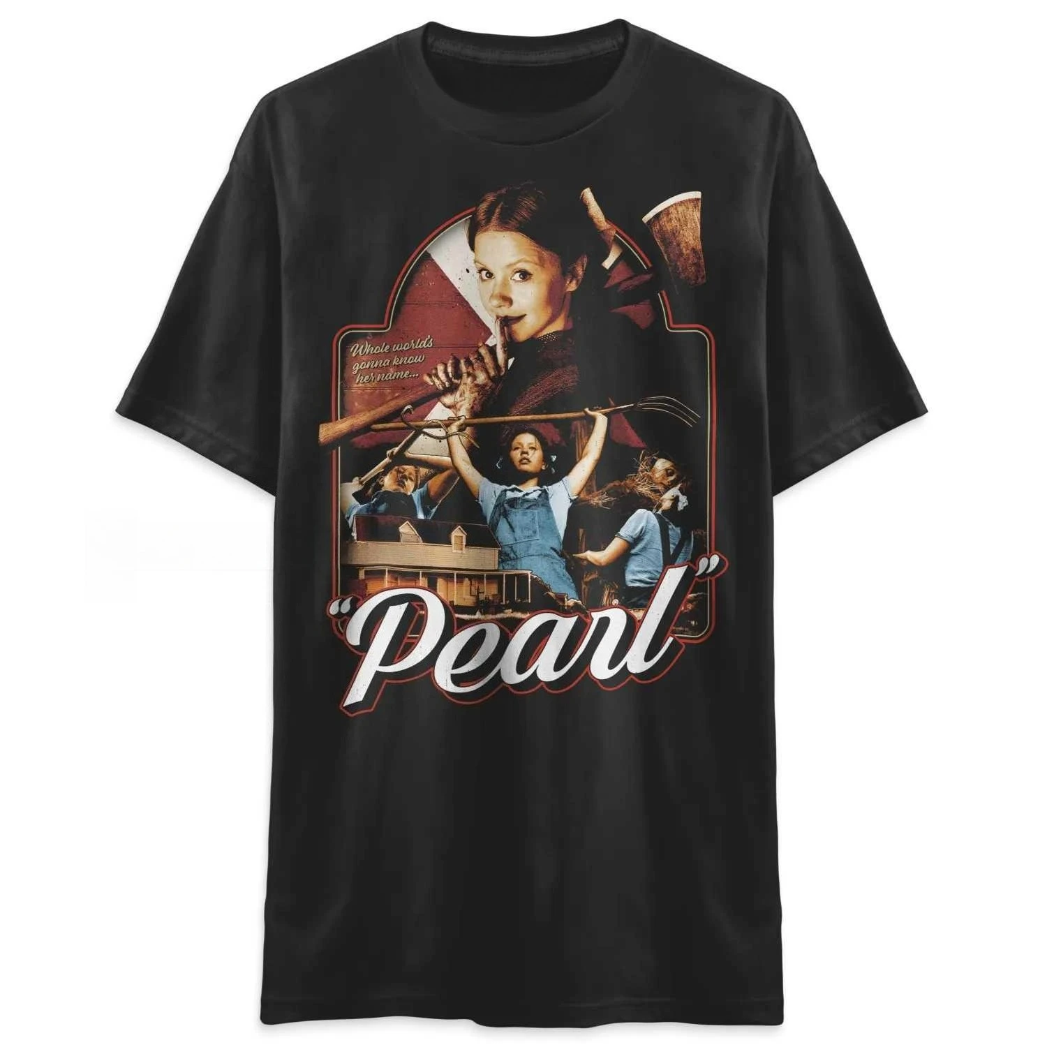 แรงบันดาลใจจากโปสเตอร์ภาพยนตร์เรื่อง "เพิร์ล ฮอร์รอร์ สแลช" เสื้อยืดคลาสสิกนี้เหมาะสำหรับทั้งชายและหญิง