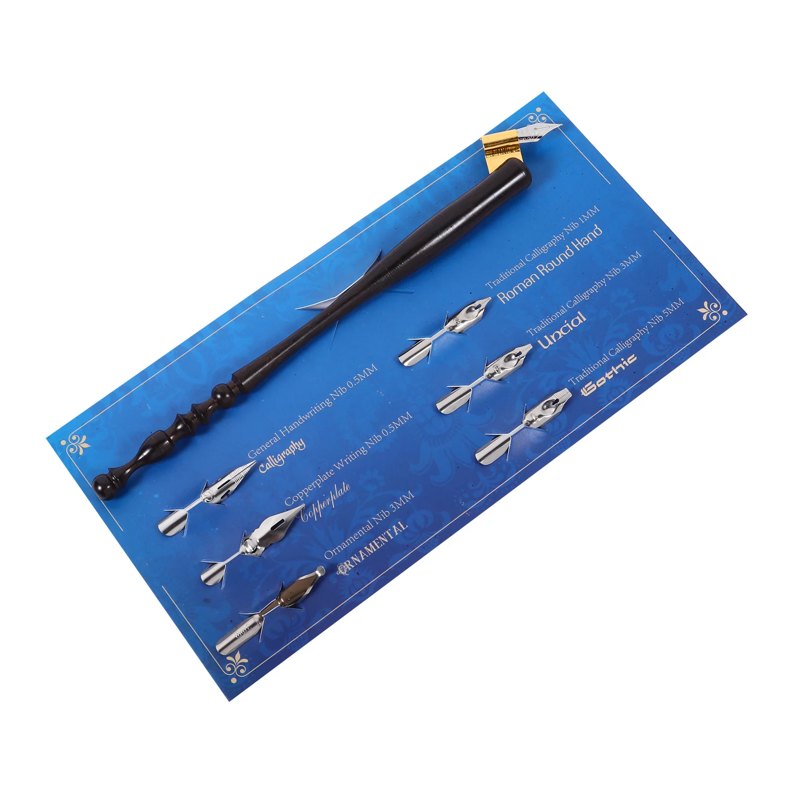 1 مجموعة مقبض خشبي تراجع مجموعة أقلام الخط قوي الكتابة رسم أدوات الرسم للطلاب البالغين ممارسة الفن الإنجليزي #2