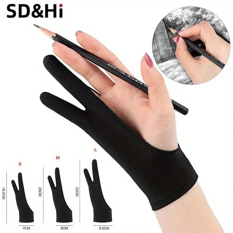 Anti-touch Two-Finger Hand Painting Gloves For Tablet Digital