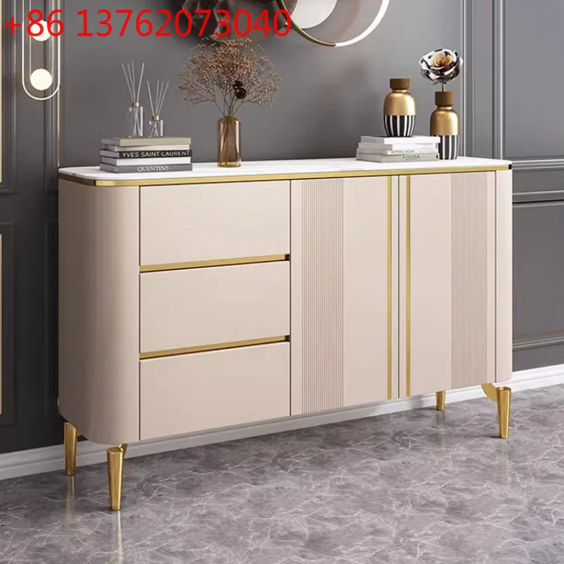 Aparador de Lujo Nórdico, Moderno y Minimalista, Mueble de Almacenamiento para Cocina, Sala de Estar, Mueble de Diseño para el Hogar, Aparador Blanco