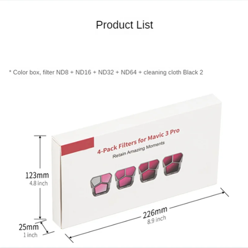 STARTRC For DJI Royal 3 Pro Convenient Practical Four-Piece Set ND8/16/32/64 Filter Drone Filter-X64A