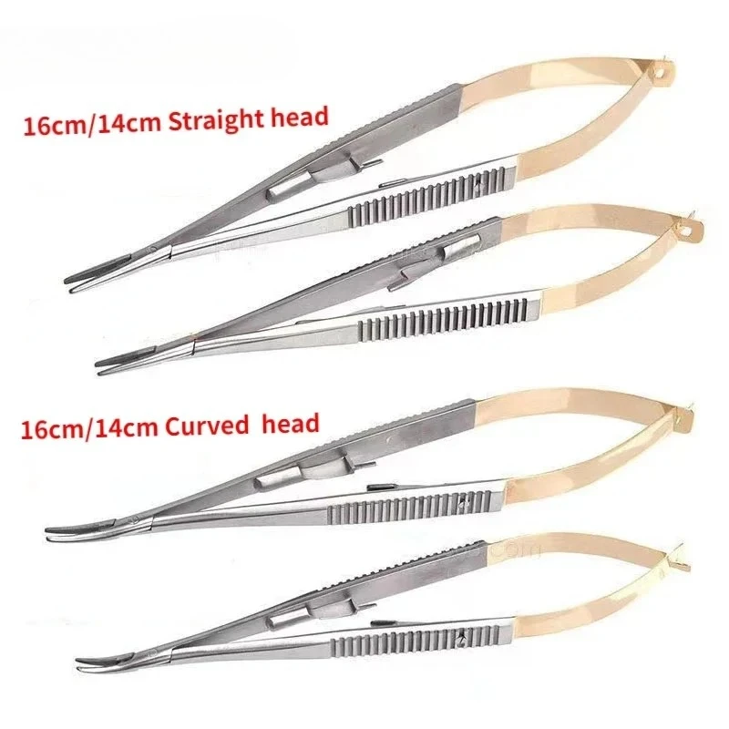 1Pcs Dental Castroviejo Needle Holders Orthodontic Implant Curved / Straight Surgical 14cm 16cm Dental Forcep Lab Instrument