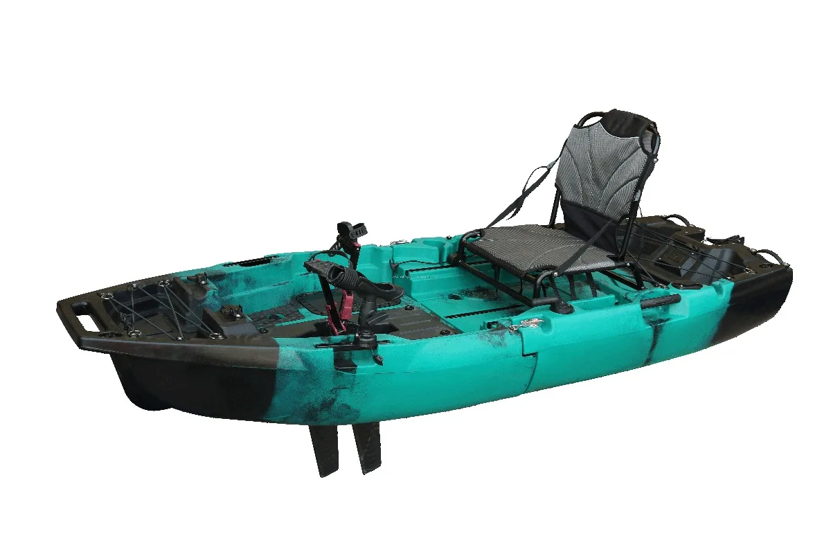 8ft Modular Single Seat Pedal Drive Kayak Sit on Top Fishing Angler Two Sections Rotomolded HDPE Plastic Kajak One Seater