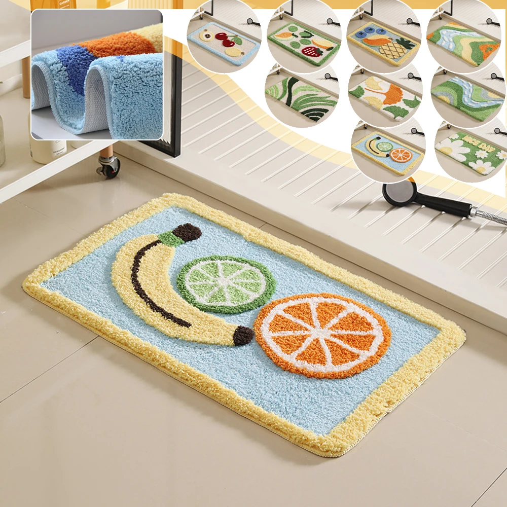 

Absorbent Floral Bathroom Bath Mats Quick Dry Foot Mat Non-Slip Shower Carpets Toilet Rugs Entrance Doormat Tappeto Bagno سجاده
