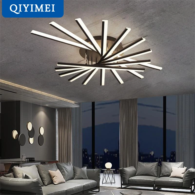 

Modern LED Chandeliers Indoor Lighting For Study Living Room Bedroom Lamps Gold/Black/White Lustre Lights fixtures Input 90-220V