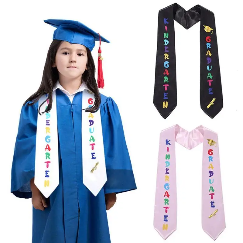 2024 Graduation Stole Graduate Printed Preschool Graduation Stole With Cute Design Graduation Honor Stole With Trim Kindergarten