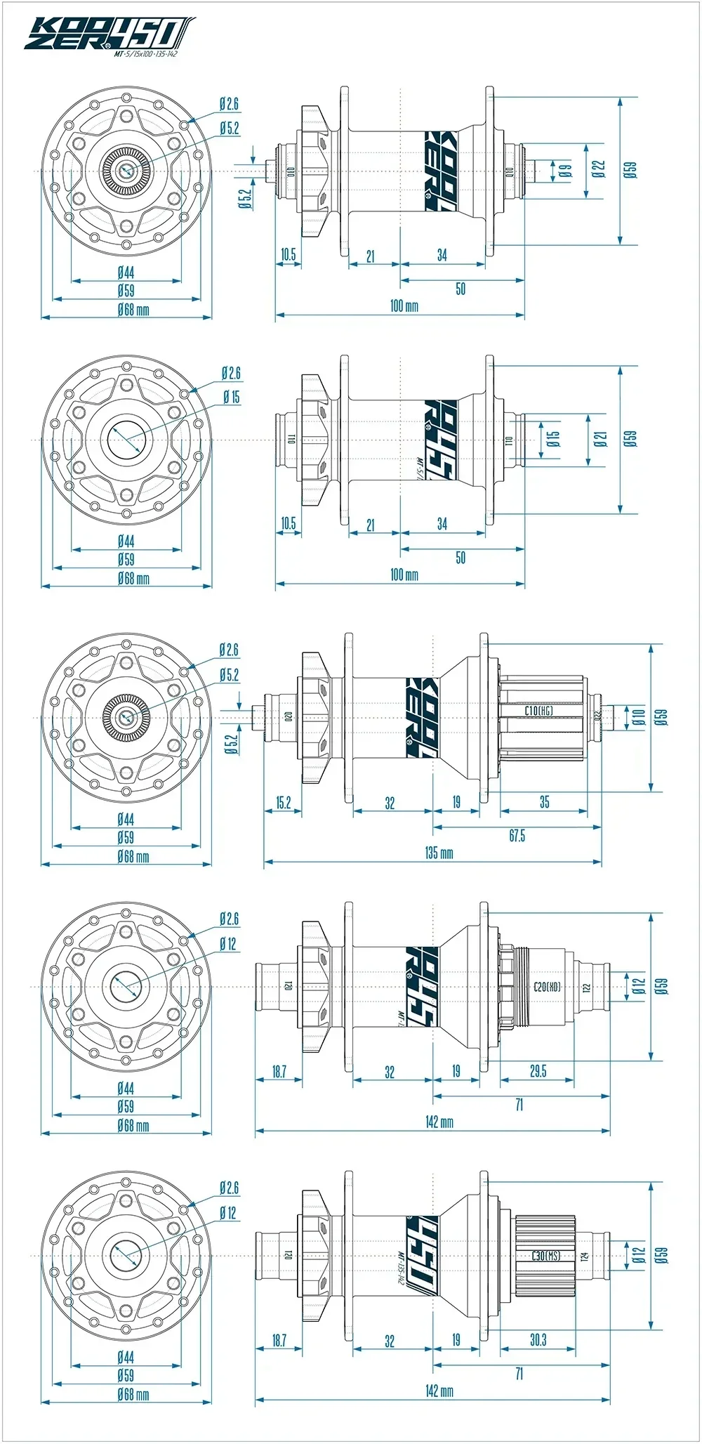 Koozer 450 Boost XD HG MS 11 12s 120HD 32 Löcher CR-MO Stahlachse 15x110 12x148 THRU Eagle Fahrradteile MTB Fahrradnaben – Detail 7