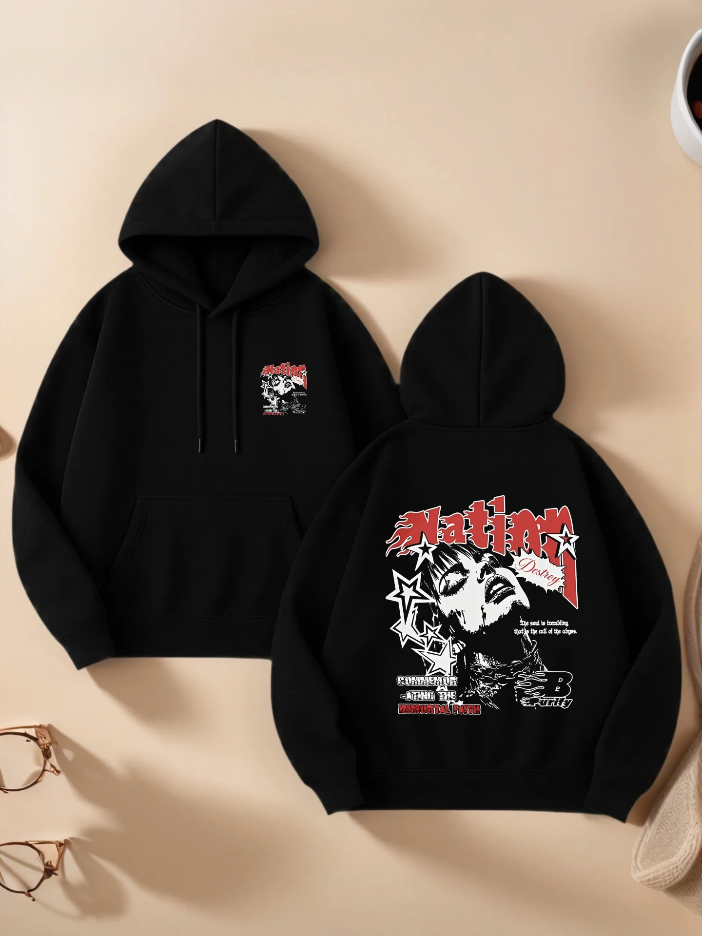 

Женская толстовка с графическим рисунком, буквенный принт, эстетичная уличная одежда, удобная ткань, повседневная повседневная одежда, для подростков