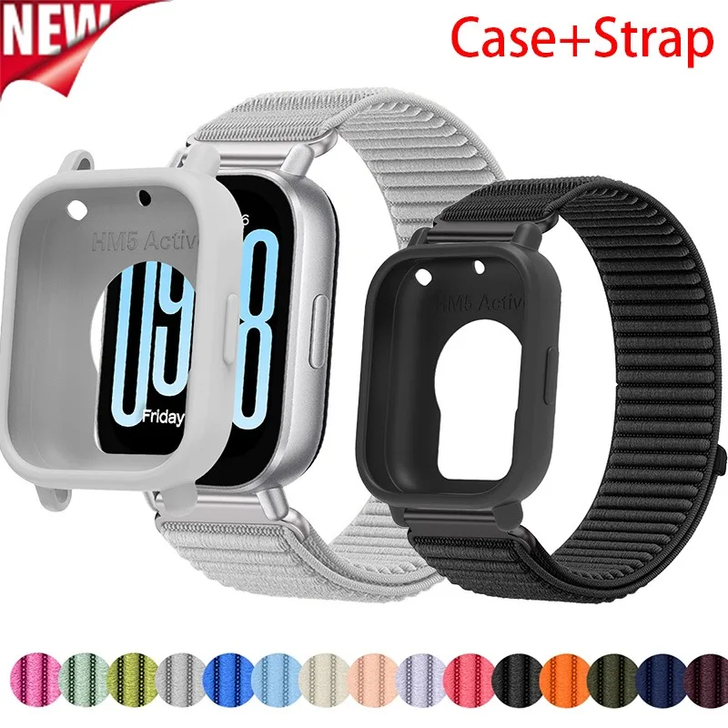 

Nylon Strap+Silicone Case For Redmi Watch 5 Active/Lite Sport Band Protective Cover Bumper For Redmi Watch 5Lite/Active Bracelet