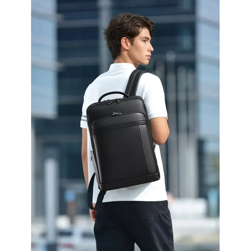 100% cowhide New men's Genuine leather backpack with USB large capacity computer bag fashion multifunctional travel backpack