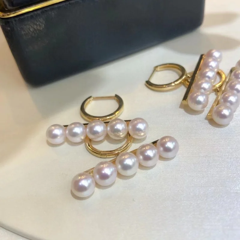 

Ювелирные изделия SGARIT, геометрические серьги-гвоздики, стерлинговое серебро 925 пробы, натуральный пресноводный жемчуг, элегантные серьги с несколькими жемчугами для женщин