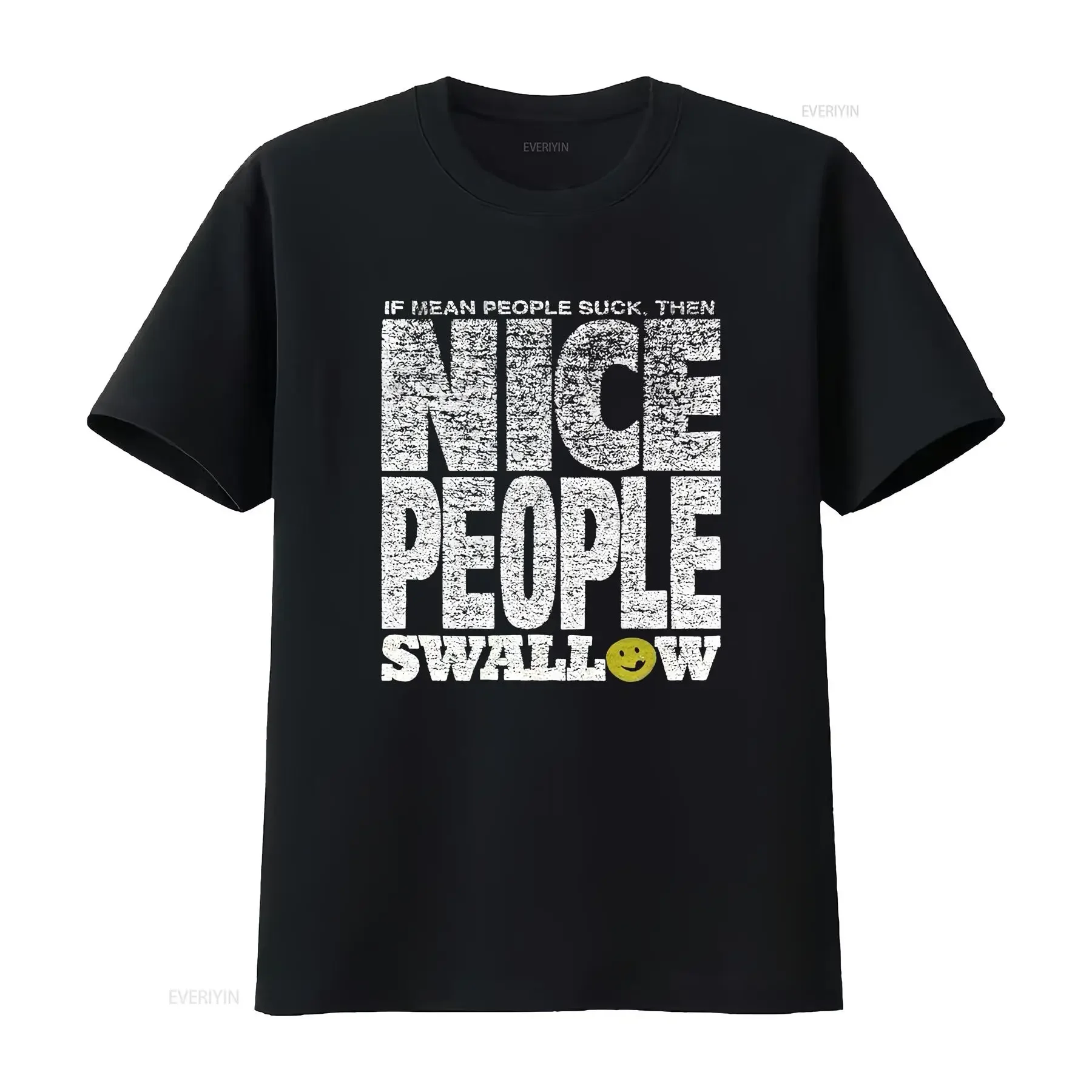 Balzout Mean People Suck Nice Swallow T Shirt 90s Vtg XL Faded Black Single vintage Washed Top For Everyday Wear homme